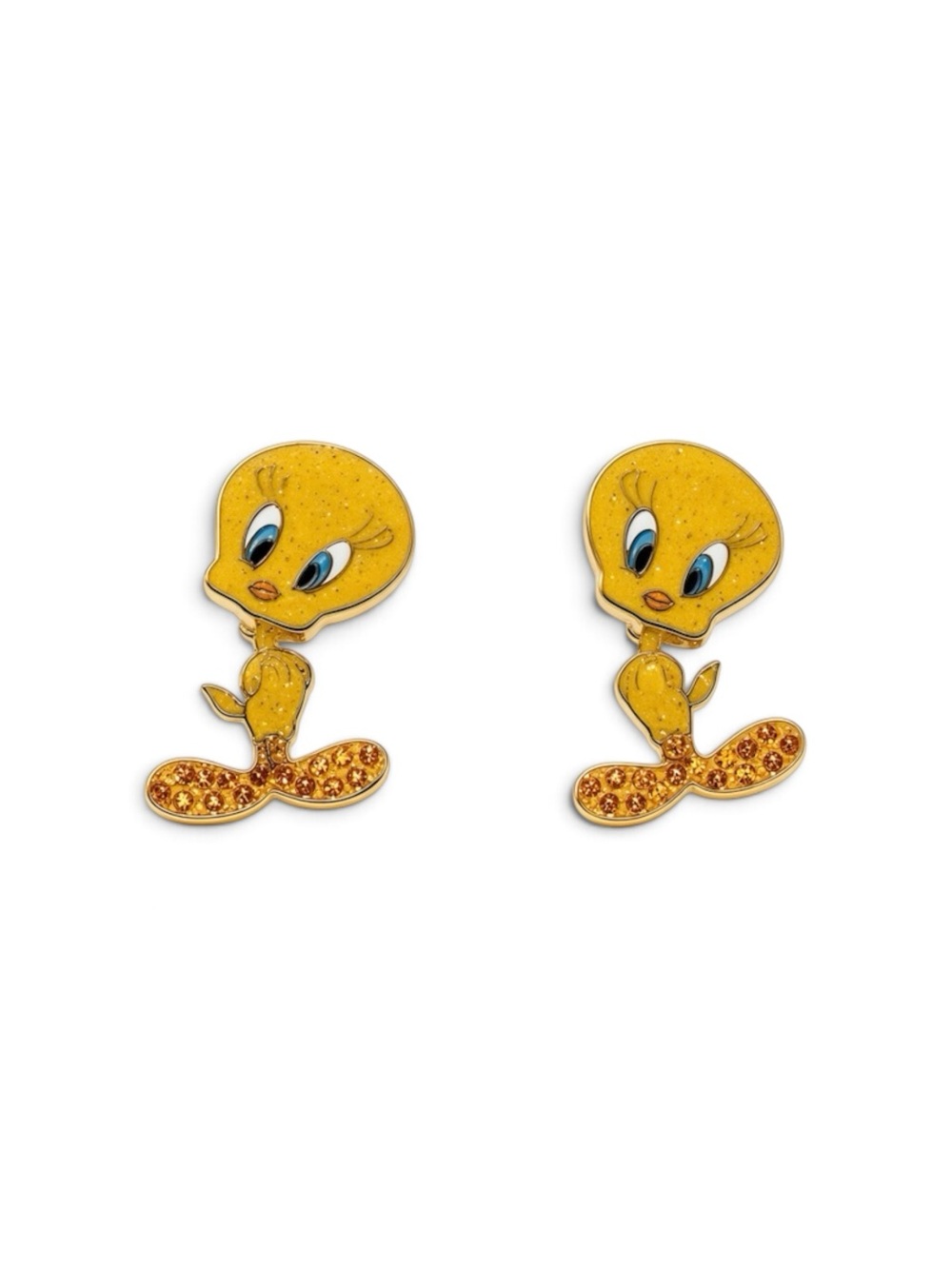 BaubleBar x Looney Tunes Tweety Bird Crystal Enamel Drop Earrings NIB